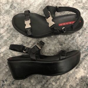 Prada Platform Buckle Sandal